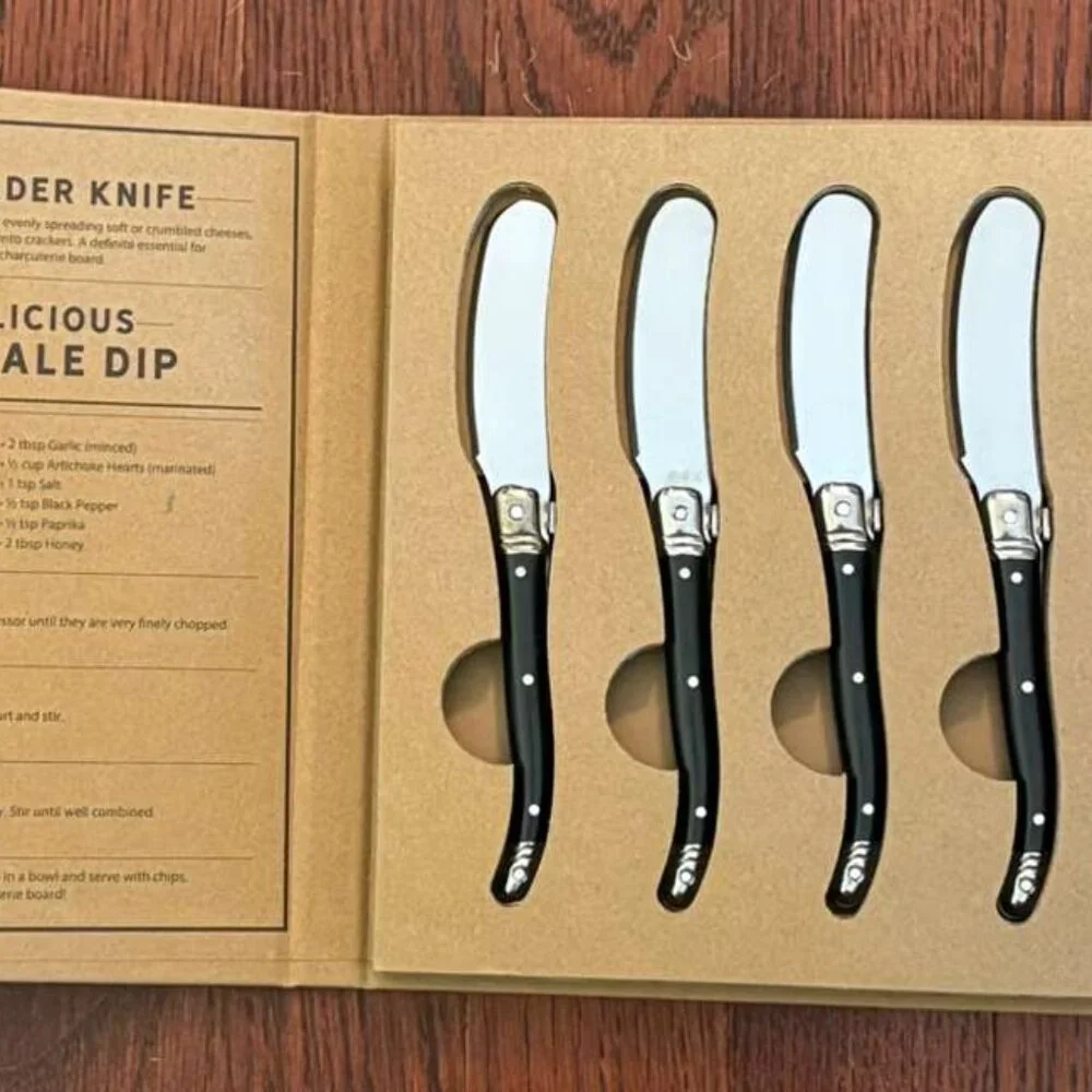Luxury Black Handle Charcuterie Board Spreaders (Set of 4) Hostess Gift